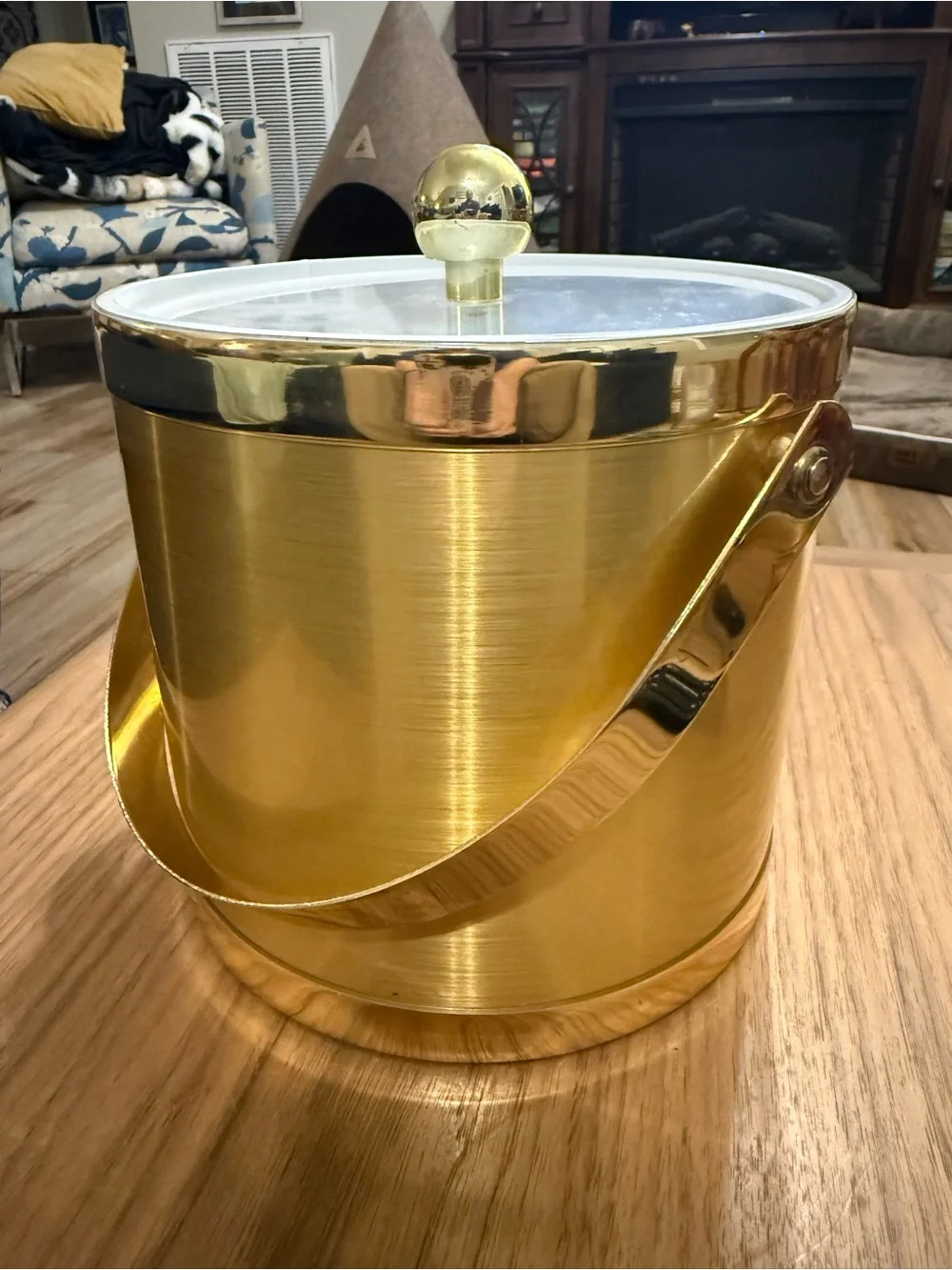 Gold Ice Bucket with Handle - Classic Bar Accessory